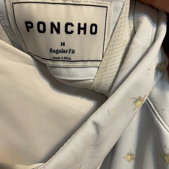 Poncho Mens Light Blue Short Sleeve Mens M - Picture 3 of 4